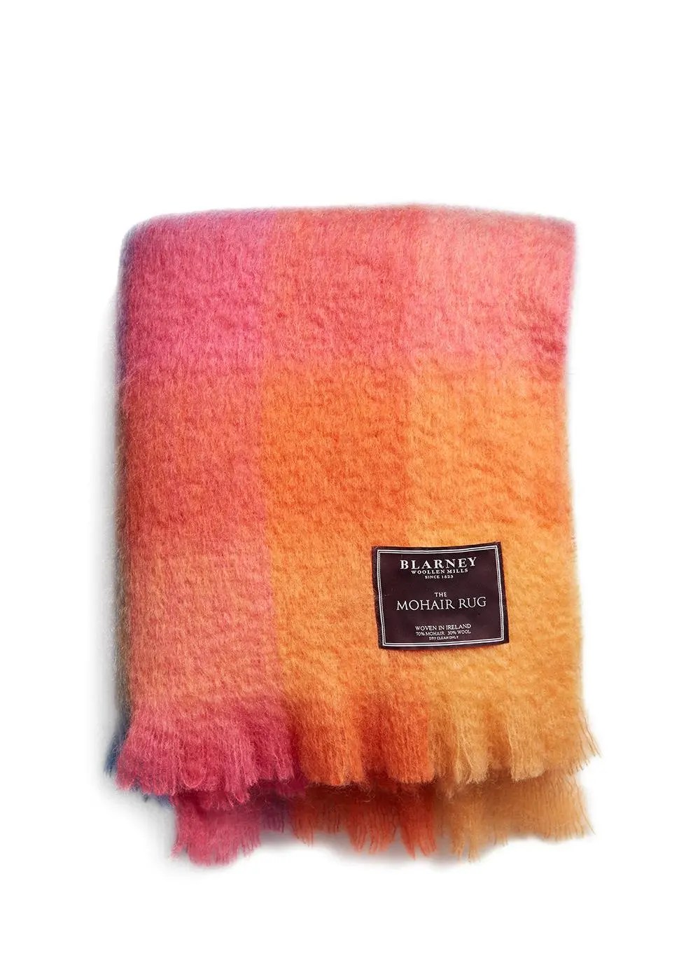 Color Block Mohair Wool Throw Blarney
